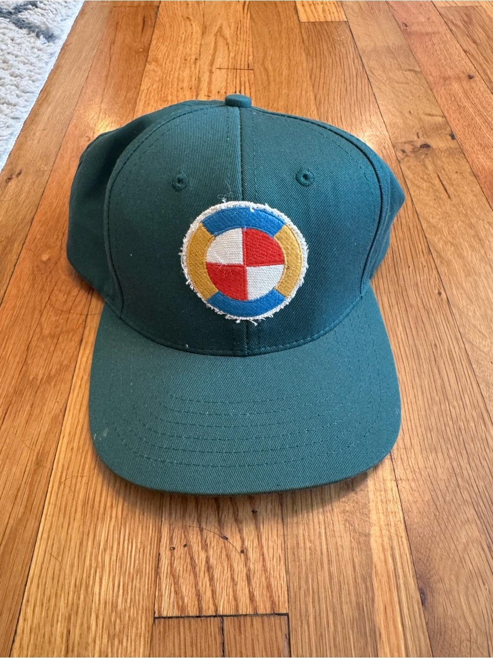 Dark Green Baseball Cap with Multicolor Patch